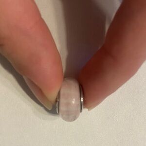 Pandora Essence sterling silver pink moonstone or rose quartz charm bead